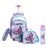 Eazy Kids Mermaid School Trolley Bag Combo Set - Purple (Set of 4)