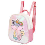 Eazy Kids Sequin School Backpack 11Inch- Cat Pink