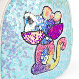 Eazy Kids Sequin School Backpack 9Inch- Cat Green