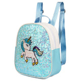 Eazy Kids Sequin School Backpack 9Inch- Unicorn Green