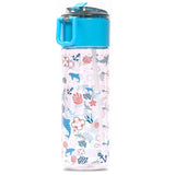 Eazy Kids Shark Tritan Water Bottle with Snack Box 450ml - Blue