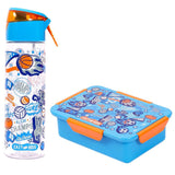 Eazy Kids Soccer Lunch Box and Tritan Water Bottle with Spray 750ml - Blue