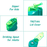Eazy Kids Soccer Tritan Water Bottle With Flip lid and Sipper 650ml - Green