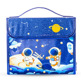 Eazy Kids Art Supplies Set in Space-Themed Carrying Case – 82-Piece Kit with Paints, Crayons, Markers - Blue
