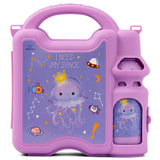 Eazy Kids Space Lunch Box With Bottle - Purple