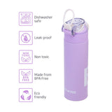Eazy Kids Double Wall Insulated Travel Water Bottle 550ml - Purple