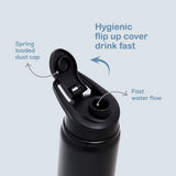 Eazy Kids Stainless Steel Sports Water Bottle 700ml - Black