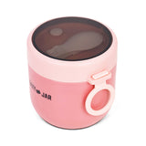 Eazy Kids Steel Lunch Box With Folding Spoon - Pink