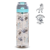 Eazy Kids Dinosaur Tritan Water Bottle With Spray 750ml - Grey