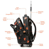 Eazy Kids Trolley 18" School Bag Set of 4 With Duffle bag, Lunch Bag and Pencil Case - Football Black