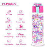 Eazy Kids Unicorn Desert Tritan Water Bottle With Spray 750ml - Pink