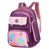 Eazy Kids Unicorn Planet School Bag 18Inch With Pencil Case - Purple