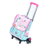 Eazy Kids Unicorn School Bag With Trolley - Green