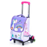 Eazy Kids Unicorn School Bag With Trolley - Prince Purple