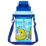 Eazy Kids Water Bottle 500ml With Straw And Strap - Blue