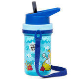 Eazy Kids Water Bottle 500ml With Straw And Strap - Blue