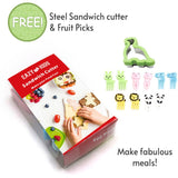 Eazy Kids Unicorn Bento Lunch Box With Sandwich Cutter Set - Blue