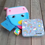 Eazy Kids Unicorn Bento Lunch Box With Sandwich Cutter Set - Blue
