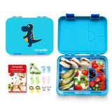 Eazy Kids Dino Bento Lunch Box With Sandwich Cutter - Blue