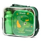 Eazy Kids Dino Lunch Box And Water Bottle With Bag - Green