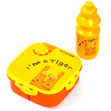 Eazy Kids Tiger Lunch Box And Water Bottle With Bag - Yellow