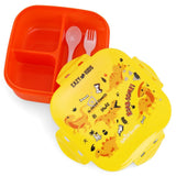 Eazy Kids Dino Square Bento Lunch Box - Yellow