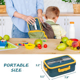 Eazy Kids Wheat Straw Leakproof Eco-Friendly Bento Lunch Box 1500ml - Blue
