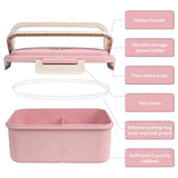 Eazy Kids Wheat Straw Leakproof Eco-Friendly Bento Lunch Box 1500ml - Pink