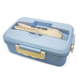 Eazy Kids Wheat Straw Leakproof Eco Bento Lunch Box 1000ml - Blue