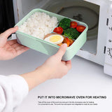 Eazy Kids Wheat Straw Leakproof Eco Bento Lunch Box 1000ml - Green