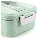 Eazy Kids Wheat Straw Leakproof Eco Bento Lunch Box 1000ml - Green