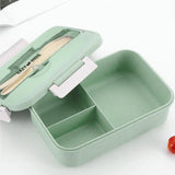 Eazy Kids Wheat Straw Leakproof Eco Bento Lunch Box 1000ml - Green