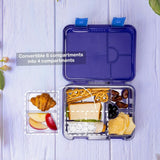 Eazy Kids Outer Space 6/4 Convertible Bento Lunch Box With Sandwich Cutter Set - Blue