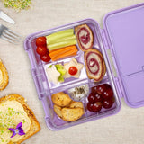 Eazy Kids Mermaid 6/4 Convertible Bento Lunch Box With Sandwich Cutter Set - Purple