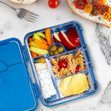 Eazy Kids T-Rex 6/4 Convertible Bento Lunch Box With Sandwich Cutter Set - Blue