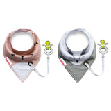 Eazy Kids Bandana Drool Bibs - White & Yellow (Set Of 2)