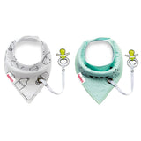 Eazy Kids Bandana Drool Bibs - White & Yellow (Set Of 2)
