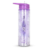 Eazy Kids Mermaid Tritan Double Wall Glitter Water Bottle With Carry handle 550ml - Purple
