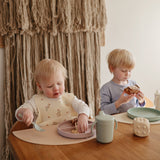 Mushie Silicone Bib Pink Flowers - Laadlee