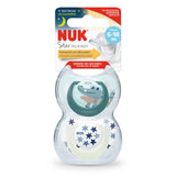Nuk Star Silicone Soother Day & Night 6m-18m - Pack of 2
