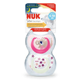 Nuk Star Silicone Soother Day & Night 6m-18m - Pack of 2