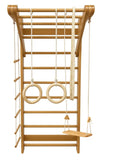 Ezzro Indoor Play Swedish Ladder Gym with Swing - Natural