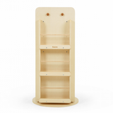 Ezzro Rotating Library Bookshelf With 3 Storage Boxes Natural