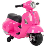 Vespa Kids Power Riding Motorbike with Side Support Wheels 12V - Pink