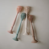 Mushie Silicone Baby Bottle Brush - Blush