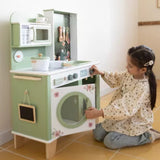 Little Angel Kids Wooden Kitchen Pretend Play Set – Green