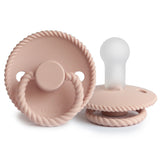 Frigg Rope Silicone Baby Pacifier 6M-18M, 1Pack, Blush - Size 2 - Laadlee
