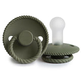 Frigg Rope Latex Baby Pacifier 0-6M, 1Pack, Olive - Size 1 - Laadlee