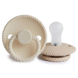 Frigg Rope Silicone Baby Pacifier 6M-18M, 2Pack, Cream/Croissant - Size 2 - Laadlee