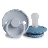 Frigg Rope Latex Baby Pacifier 6M-18M, 2Pack, Ocean View/Powder Blue - Size 2 - Laadlee
